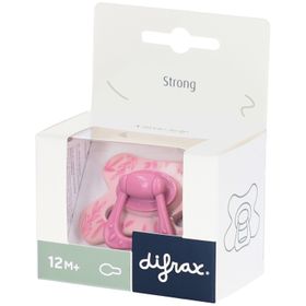 Difrax Natürlicher Schnuller 12m+ M Berry Pink Leafs