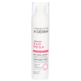 A-Derma Exomega Visage Beruhigende Gel-Creme | 72-Stunden-Feuchtigkeitsversorgung | Reaktive Haut mit Neigung zu atopischem Ekzem