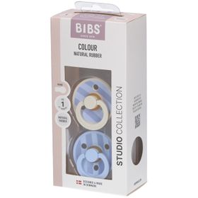 BIBS Studio Colour Schnuller Gr. 1,  0-6 Monate, baby blue/dusty blue