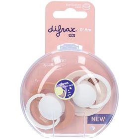Difrax Prime Glow Dynamic Schnuller 0-6 Monate Elfenbein/Rosé