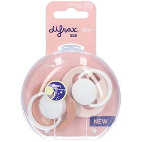 Difrax Dynamic Sucette +18m Prime Glow Ivory/blauw