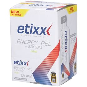 Etixx Energy Gel + Sodium 12 x 40 ml – Energiegel mit 30 g Kohlenhydraten