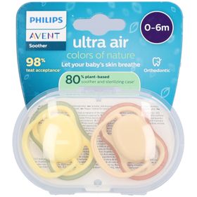 Philips Avent Ultra Air Sucette +0m Air beige/vert
