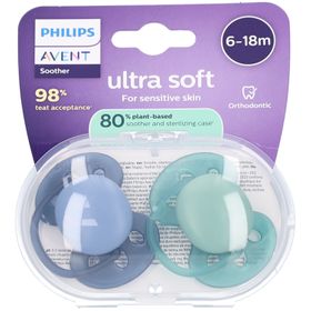 Philips Avent Schnuller +6m Soft blau/grün