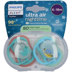 Philips Avent Schnuller +6m Air Night Affe/Chamäleon