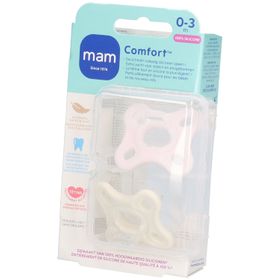 MAM Comfort Silikon Schnuller 0-3 Monate Pink/Neutral 2 Stück