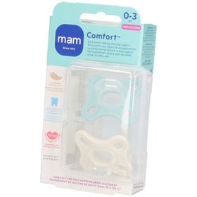 MAM Comfort Silikon Schnuller 0-3 Monate Grün/Neutral 2 Stück