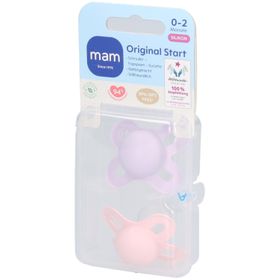 MAM Original Start Silikon-Schnuller 0–2 Monate, Rosa/Lila