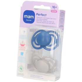 MAM Perfect Silikon Schnuller 16+ Monate Blau/Neutral 2 Stück