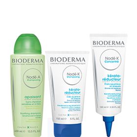 BIODERMA Nodé K Kerato-Reduktions-Konzentrat + Kerato-Reduktions-Shampoo + Nodé A Beruhigungs-Shampoo