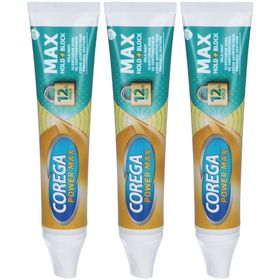 COREGA Power Max Crème adhésive pour prothèses dentaires - Max Hold + Block
