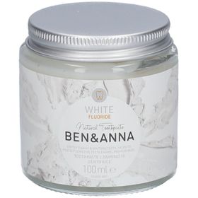 Ben & Anna Natürliche Zahnpasta Glasgefäß Weiß Fluorid