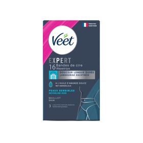 Veet Expert Bandes de Cire Maillot Peau Sensible