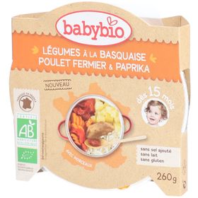 Babybio® Légumes à la Basquaise, Poulet Fermier du Poitou avec Paprika