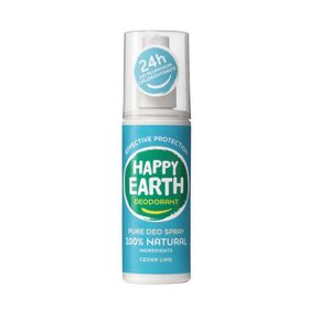 Happy Earth 100% natürliches Deodorant Spray Zeder & Limette