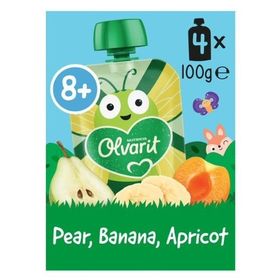 Olvarit | Gourde Fruits | Bébé Dès 8 Mois | Abricot Poire Banane