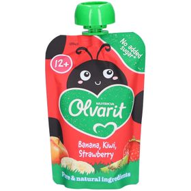 Olvarit Trinkflasche 12m+ Erdbeere, Banane, Kiwi