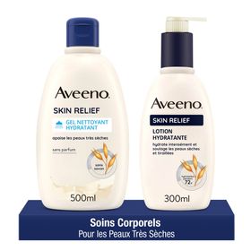 Aveeno® Skin Relief Routine | Gel Nettoyant, Body Lotion | Peau Très Sèche et Sensible