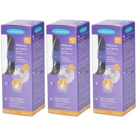 Lansinoh® mOmma® Glas Weithalsflasche NaturalWave® Sauger langsamer Milchfluss