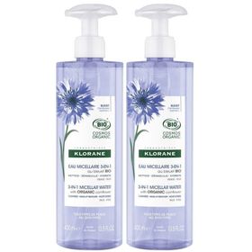 KLORANE Eau micellaire 3 en 1 au bleuet bio