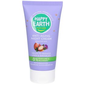 Happy Earth Anti-Age-Nachtcreme mit Bakuchiol und Hyaluronsäure
