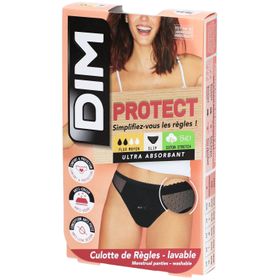 DIM Protect Lineal Slip Lace Waschbar aus Bio-Baumwolle Größe 44-46 - Schwarz - Mittelfluss