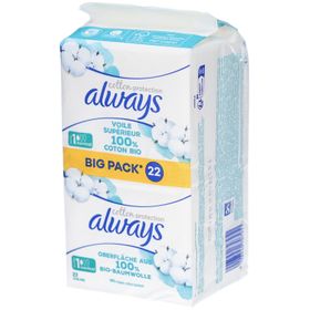Always Cotton Protection Damenbinden Größe 1 Normal 100 % Bio-Baumwolle