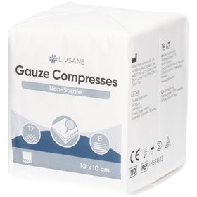 LIVSANE Mullkompresse 10x10cm unst 100 Stk