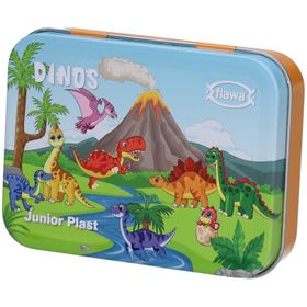 flawa® Junior Plast Pansements enfants boîte métal Dinosaure