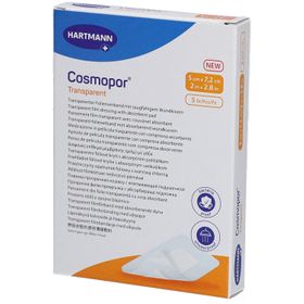 HARTMANN Cosmopor® Transparent Transparenter Folienverband mit Saugkissen 5 cm x 7,2 cm