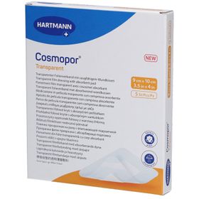 HARTMANN Cosmopor® Transparent Transparenter Folienverband mit Saugkissen 9 cm x 10 cm