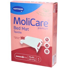MoliCare Premium Bettunterlage Textil 75 x 85 cm mit Flügeln 7 Tropfen