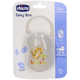 CHICCO Schnullerhalter 2 Schnuller 0m + Grau