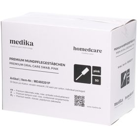 Medika Premium Mundpflegestäbchen bâtonnets oraux roses 17 cm