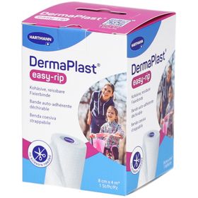 DERMAPLAST® easy-rip Kohäsives und abreißbares Fixier- und Stützband 8 cm x 4 m weiß