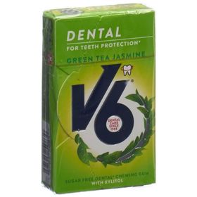 V6 Dental Care Kaugummi Grüner Tee Jasmin