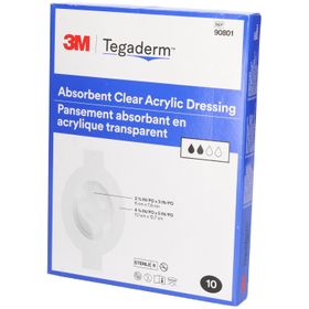 3M Tegaderm Absorbierendes, transparentes Acryl-Pflaster 11,1 x 12,7 cm