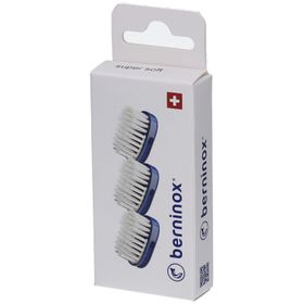 Berninox 3 x têtes de brosse de rechange bleu océan super soft