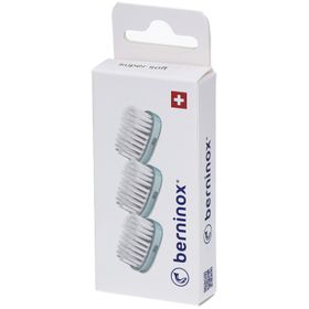 Berninox 3 x têtes de brosse de rechange Vert iceberg super soft