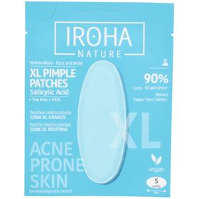IROHA NATURE Patchs hydrocolloïdes XL pour peaux à tendance acnéique