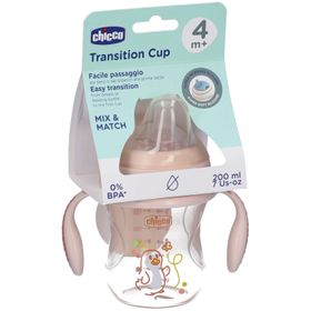 Chicco Transition Cup 200 ml 4m+ – Gobelet de Transition en Silicone Souple - Rose