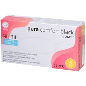 AMPri Gants en nitrile puracomfort black, non poudrés, noirs, taille S