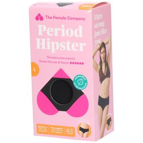 THE FEMALE COMPANY Menstruationsslip – Hip Tee – Baumwolle – Schwarz – Größe L (101–103 cm)