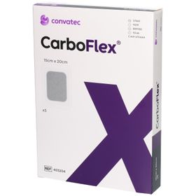 CARBOFLEX Aktivkohle Verband 15x20cm steril 5 Stk