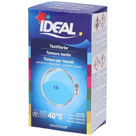 Ideal® MINI Textilfarbe No15 Azurblau für Baumwolle, Leinen, Viskose & Seide