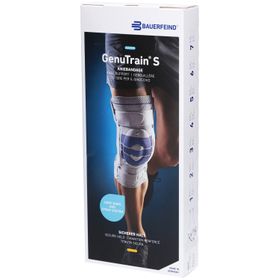 BAUERFEIND® GenuTrain S Genouillère active avec stabilisateurs latéraux articulés Taille 5 Droite Titan