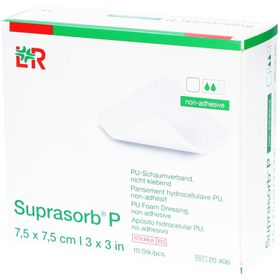 L&R Suprasorb® P Pansement hydrocellulaire PU, non-adhésif 7,5 cm x 7,5 cm