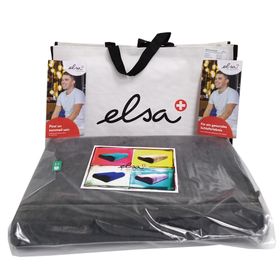 ELSA Oreiller Biseau Spécial 37x37x8/1cm Avec Anti-Glisse Noir
