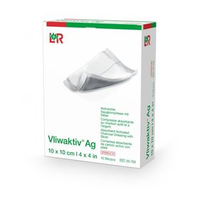 VLIWAKTIV AG Saugkompresse mit Aktivkohle und Silber 10 X 10 cm