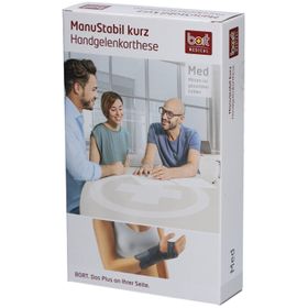 Bort ManuStabil Handgelenkbandage kurz, schwarz, Gr. S links